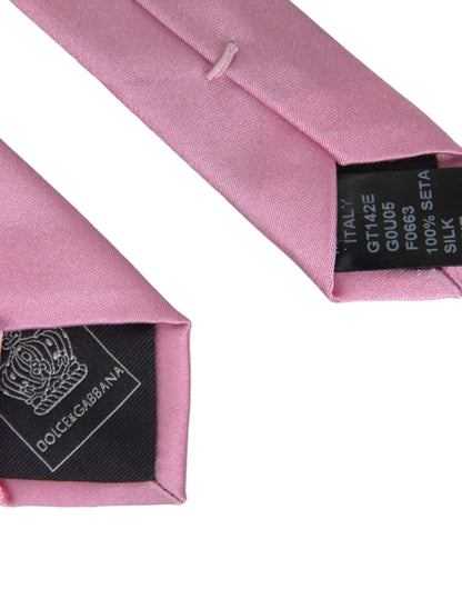 Pink Solid Silk Adjustable Tie Men