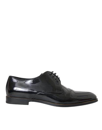 Dolce & Gabbana Black Patent Leather Derby Formal Dress Shoes