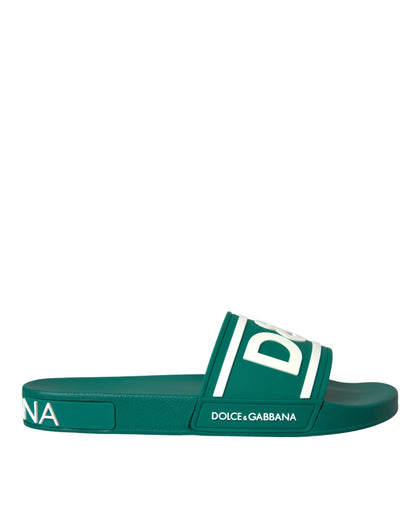 Green White Sandals Rubber Beachwear Shoes