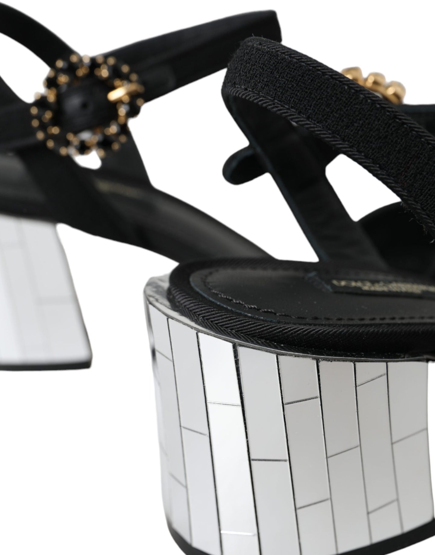 Black Crystal Ankle Strap Keira Sandal Shoes