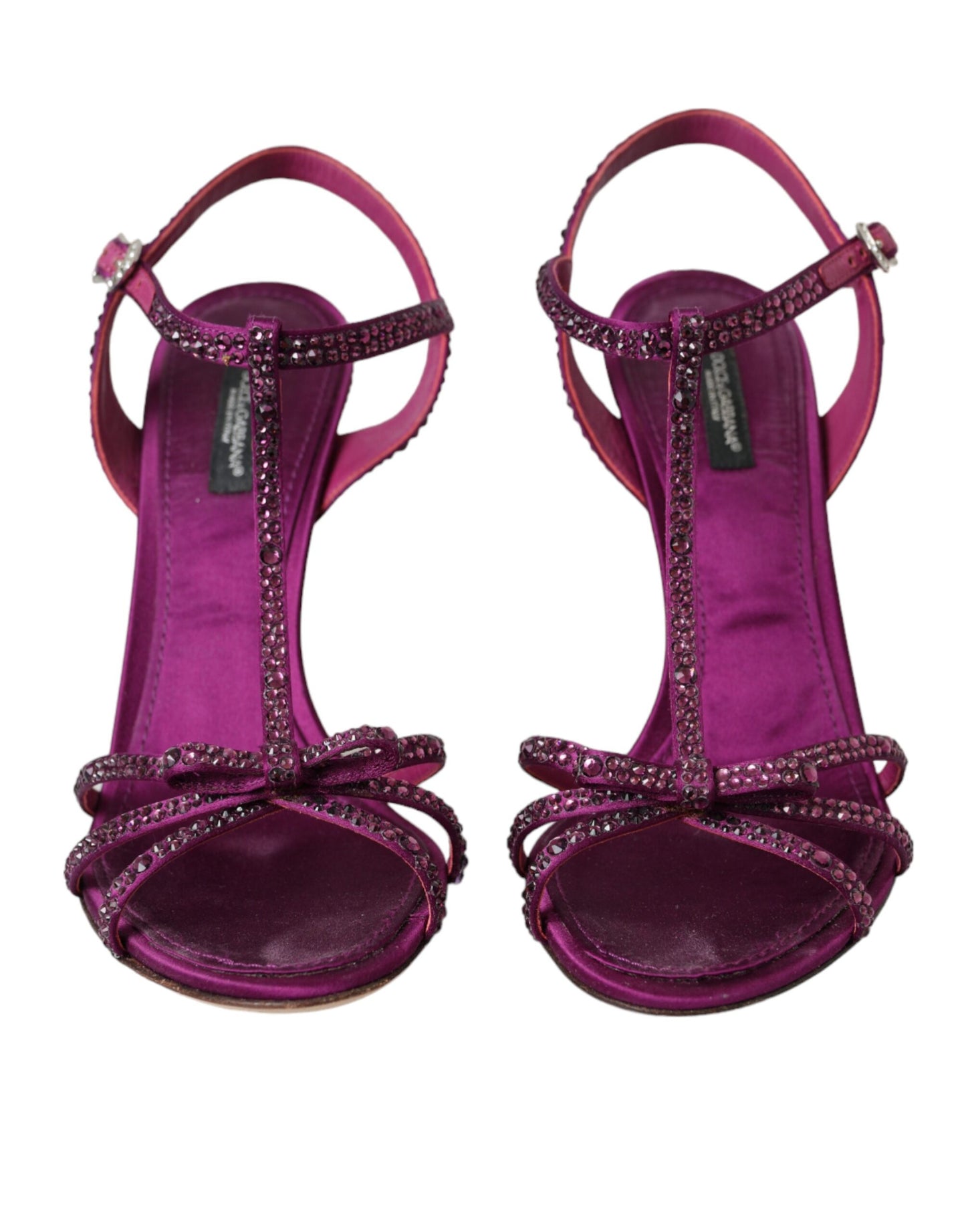 Purple Strass Ankle Strap Heels Sandals Shoes