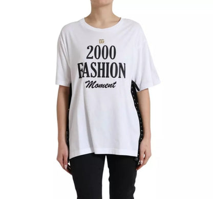 White 2000 Fashion Moment Lacing Detailed Tee T-shirt