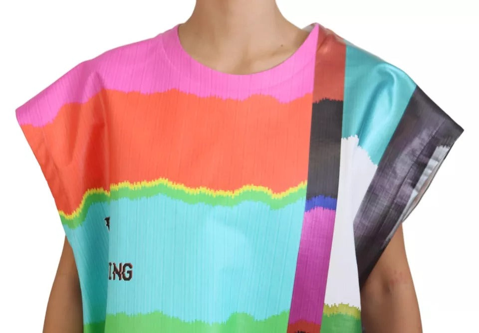 Dolce & Gabbana Multicolor TV Glitch Print Blouse Casual Top