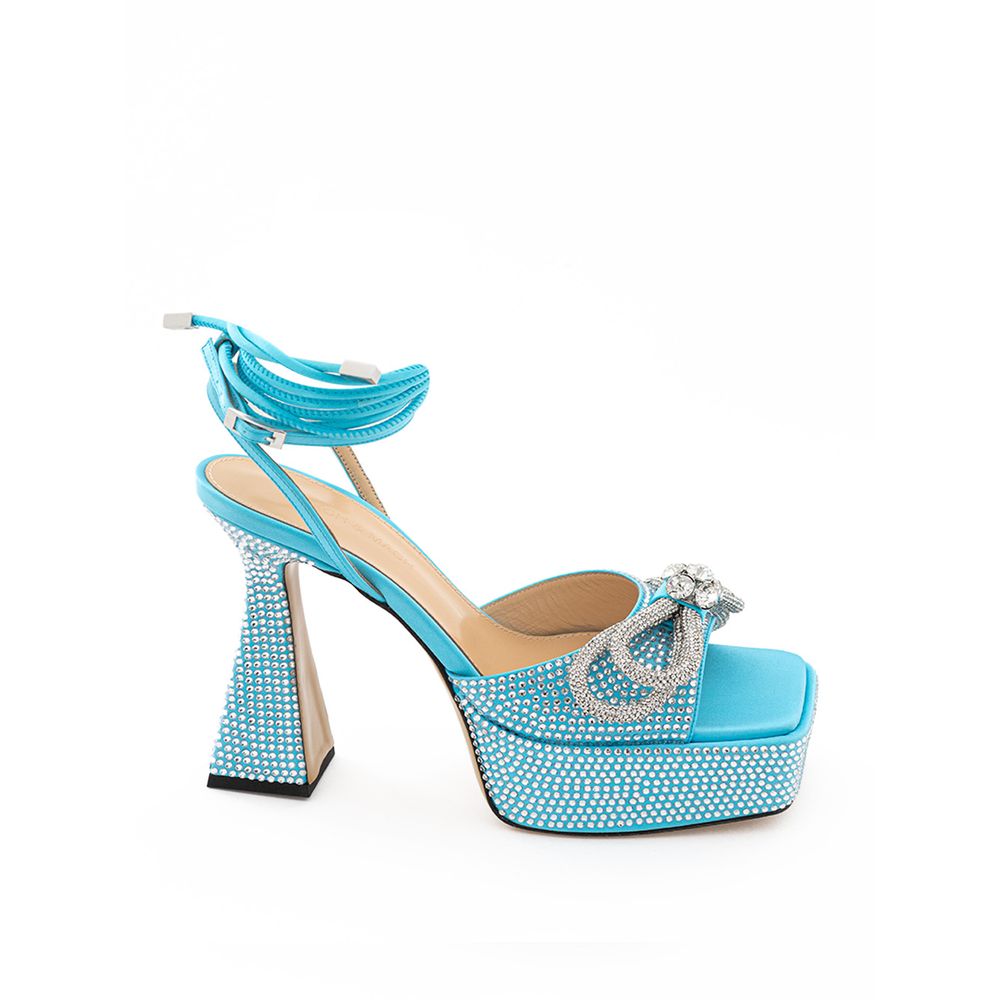 Light Blue Leather Platforms & Wedge