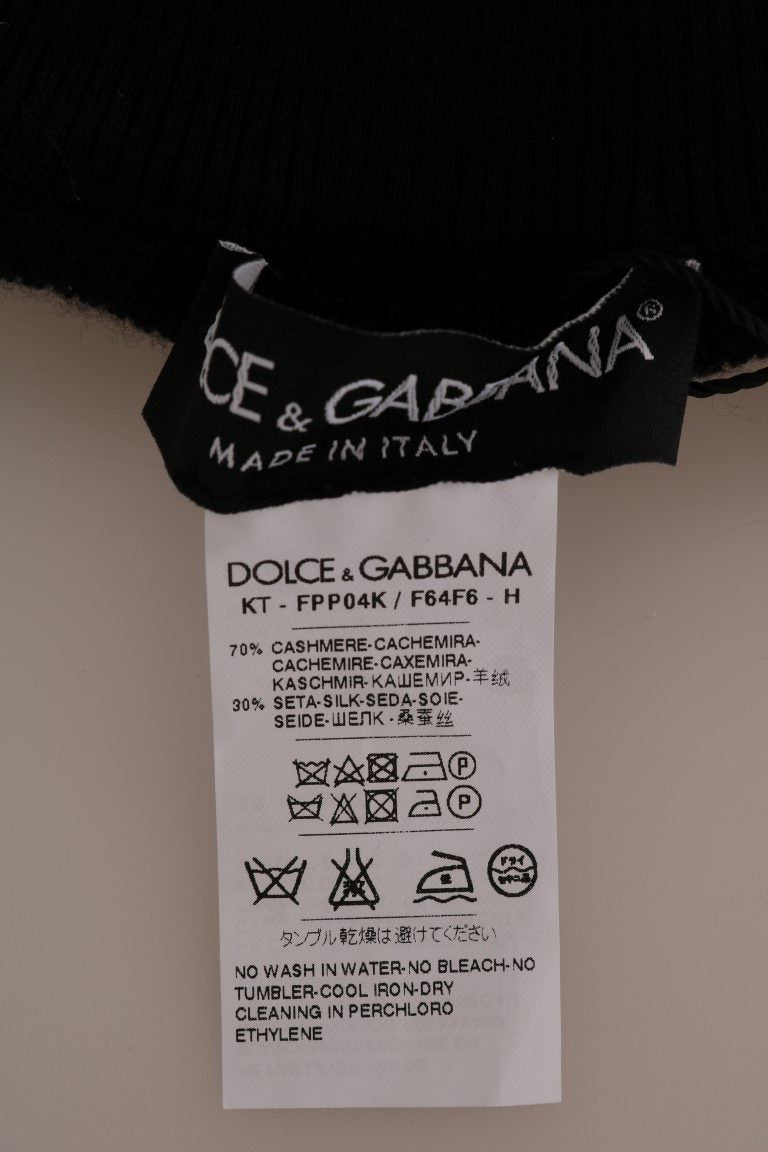 Calze collant elasticizzate in seta di cashmere nero