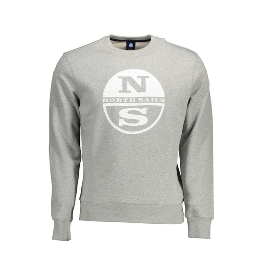 North Sails Gray Cotton Men Sweater