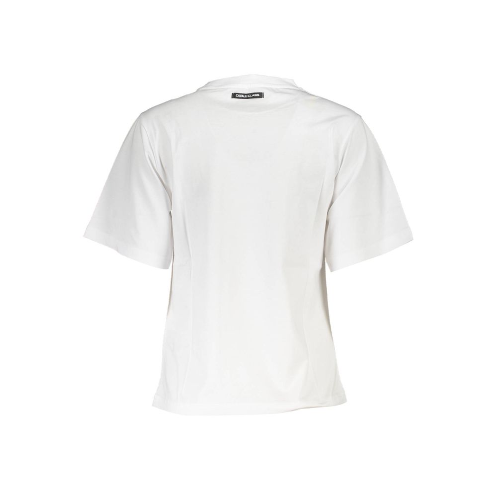 Chic Slim Fit White Tee with Signature Print