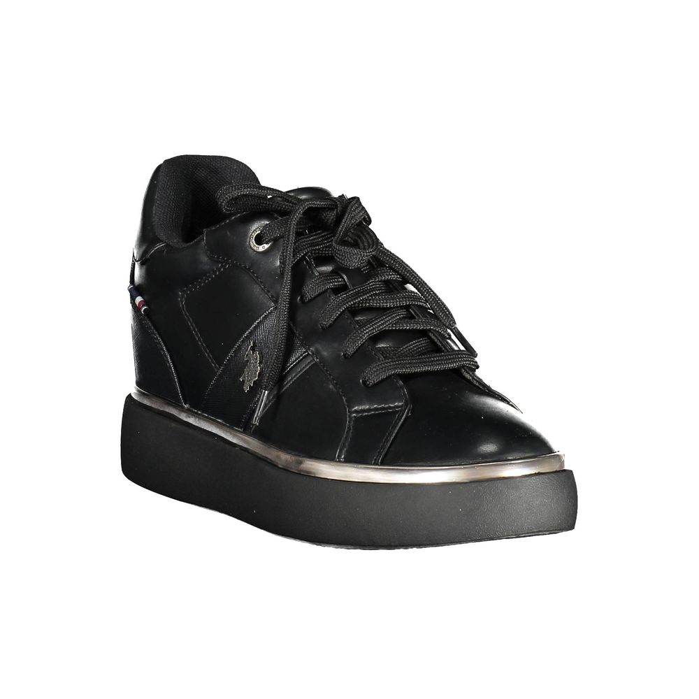 Chic Black Lace-Up Sneakers with Logo Detail