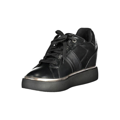 Chic Black Lace-Up Sneakers with Logo Detail