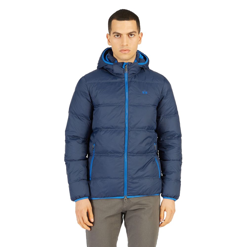 Blaue Nylonjacke