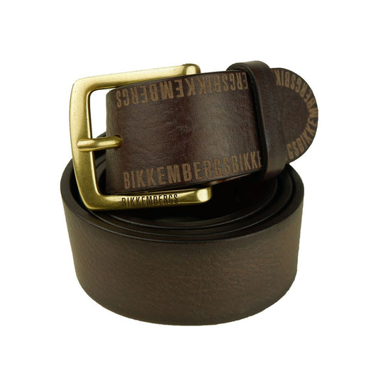 Bikkembergs Brown Leather Men Belt