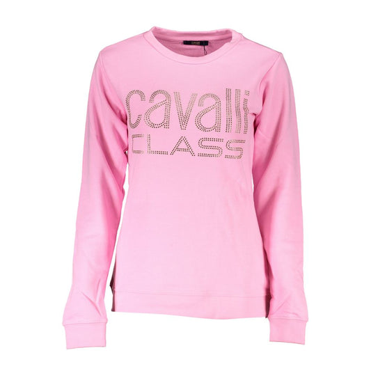 Cavalli Class Pink Cotton Sweater