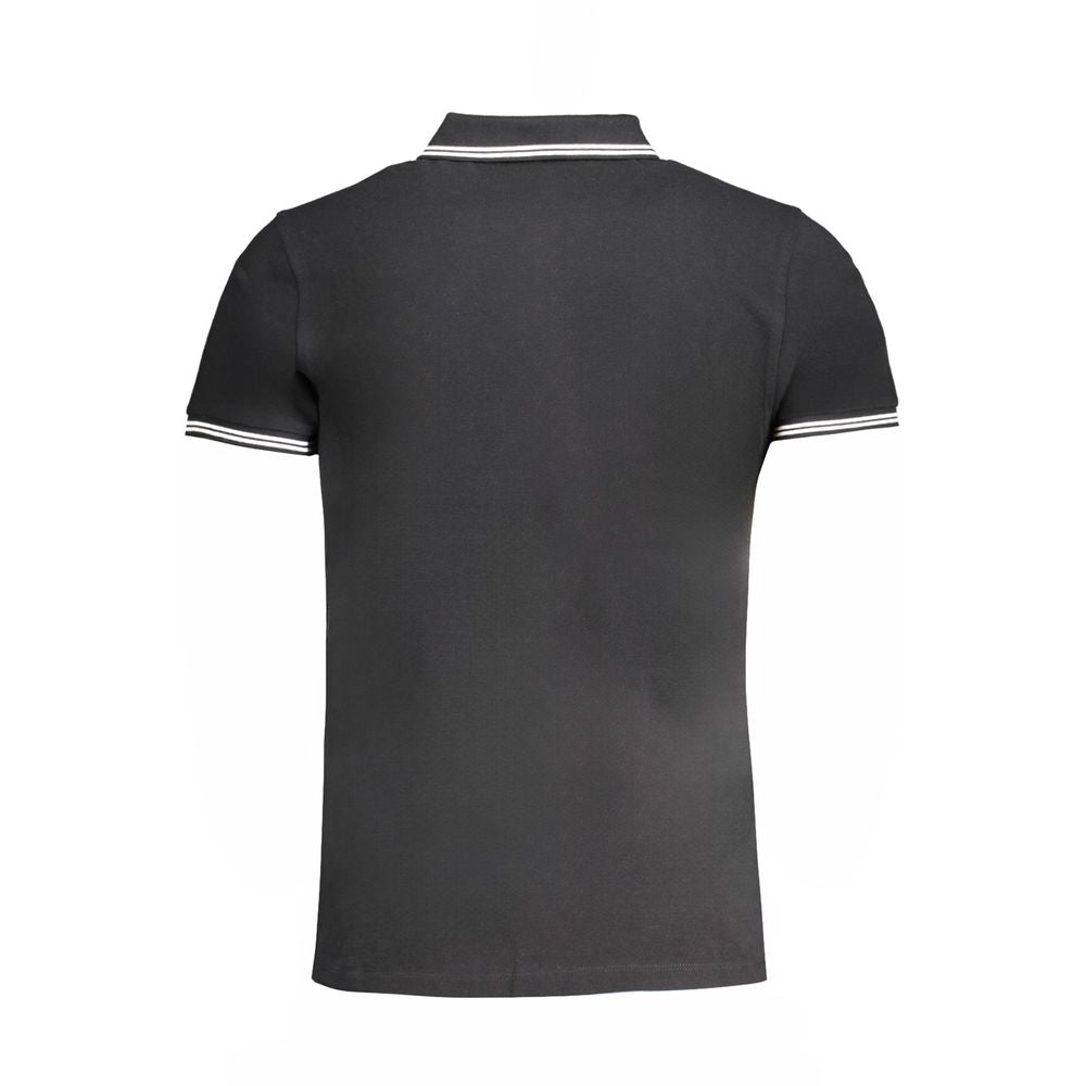 Cavalli Class Black Cotton Polo Shirt