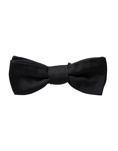 Dolce & Gabbana Black Silk Adjustable Neck Men Bow Tie