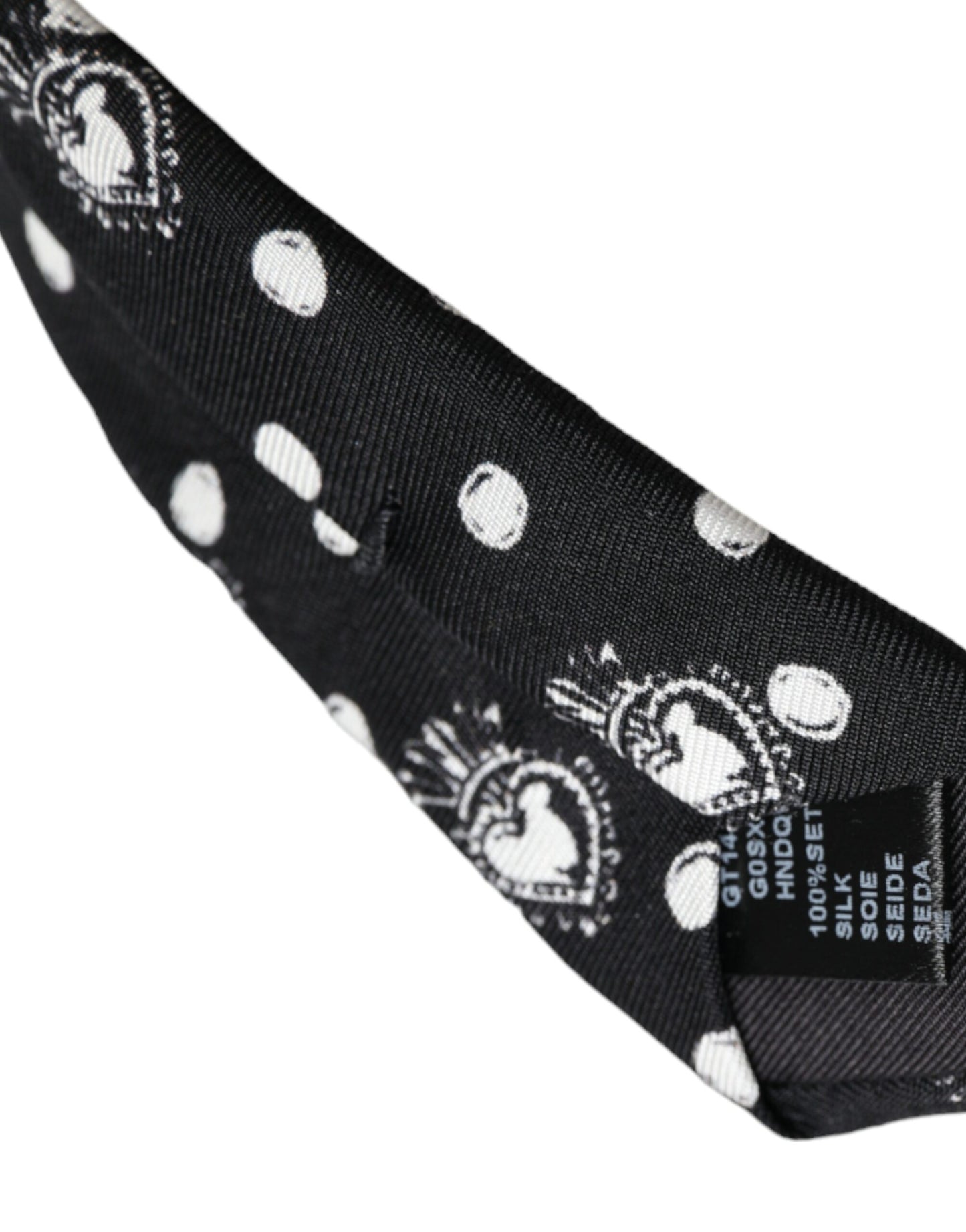 Dolce & Gabbana Black Heart Polka Dot Adjustable Tie