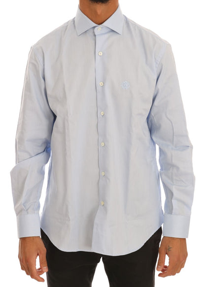 Camicia elegante slim fit in cotone azzurro