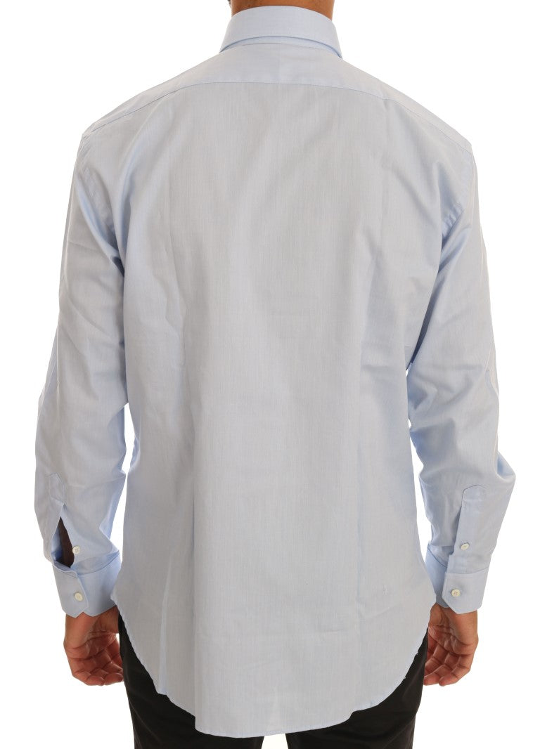 Camicia elegante slim fit in cotone azzurro