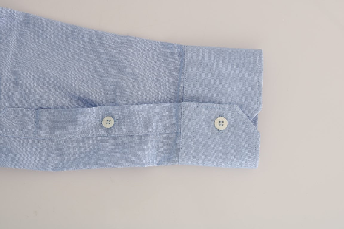 Camicia elegante slim fit in cotone azzurro