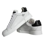 White Leather Portofino Low Top Sneakers Shoes