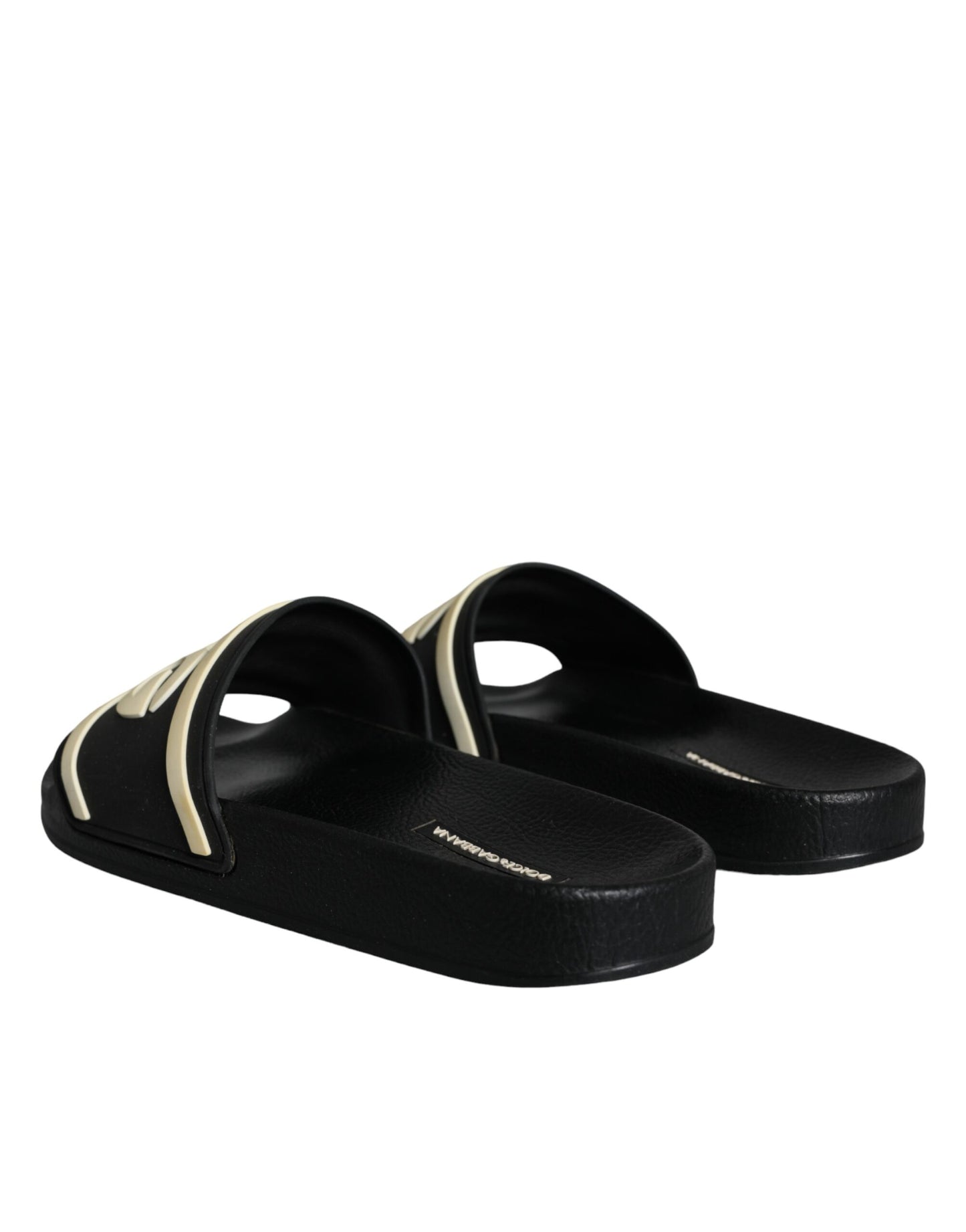 Black Rubber Sandals Slides Beachwear Shoes