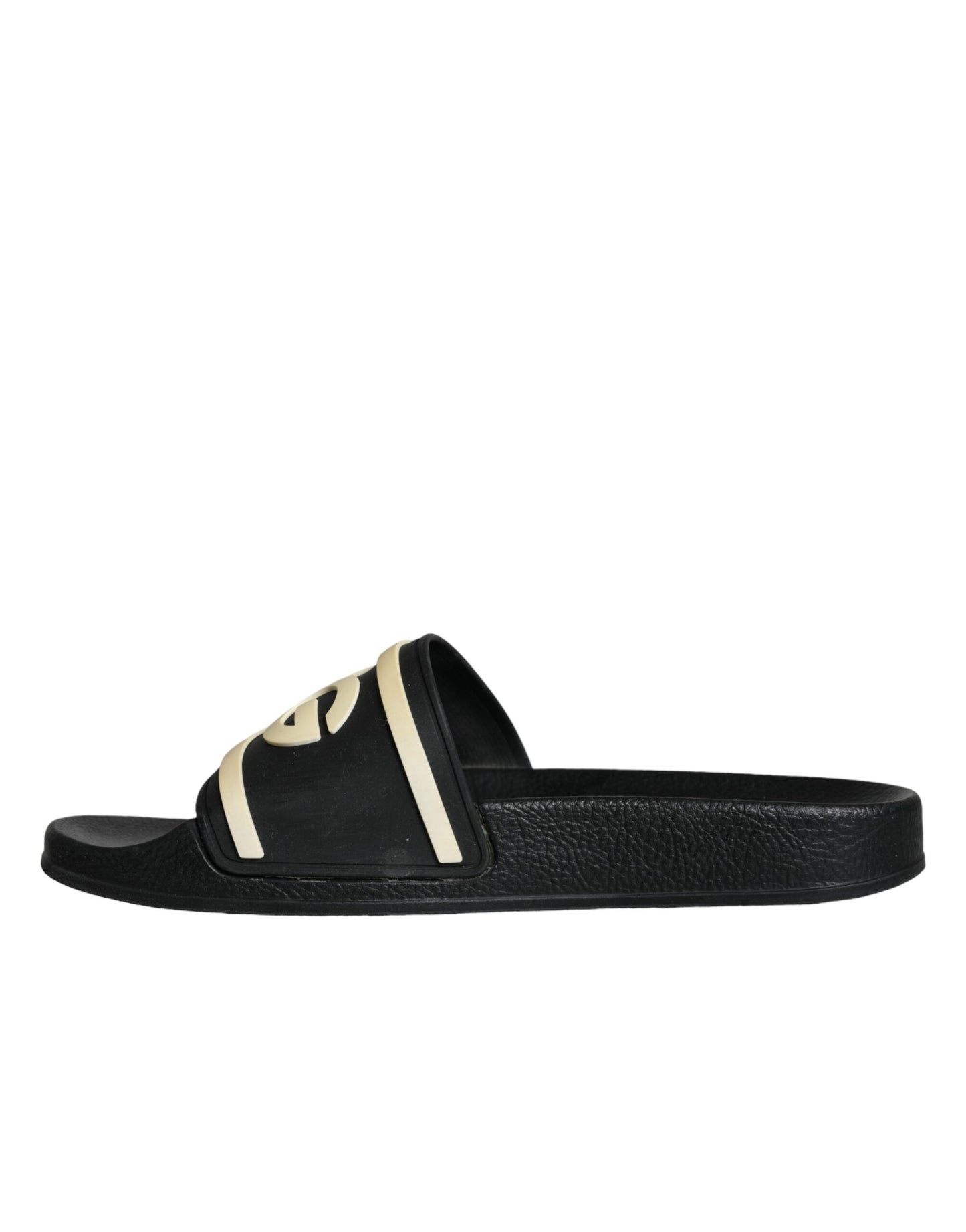 Black Rubber Sandals Slides Beachwear Shoes