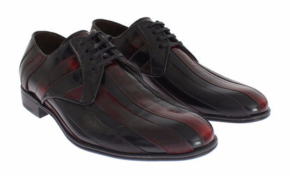 Chaussures habillées en cuir bordeaux noir