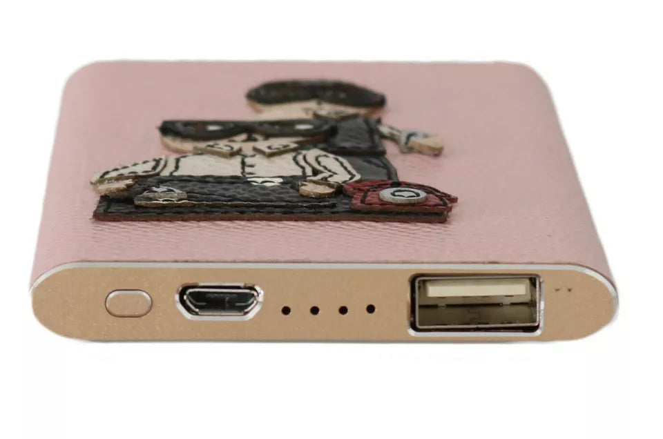 Ladegerät USB Rosa Leder #DGFAMILY Power Bank