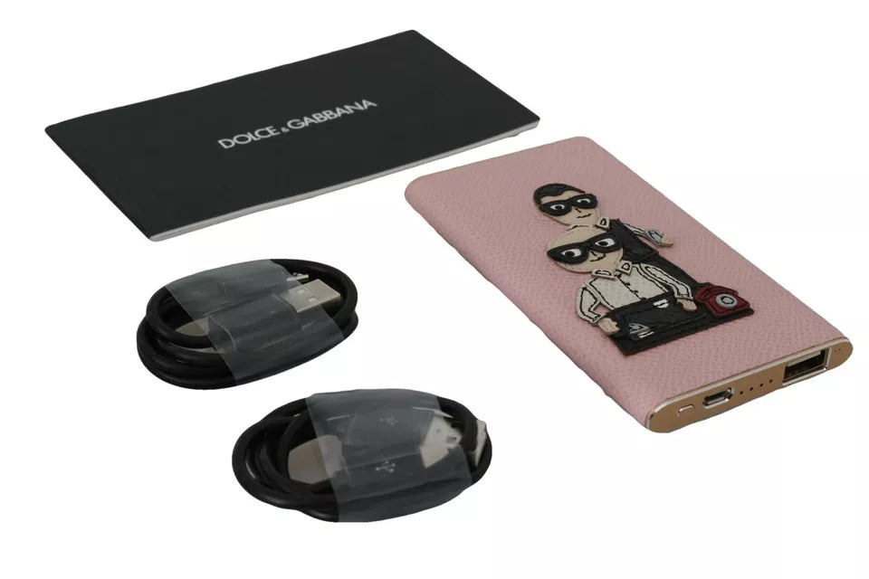 Ladegerät USB Rosa Leder #DGFAMILY Power Bank