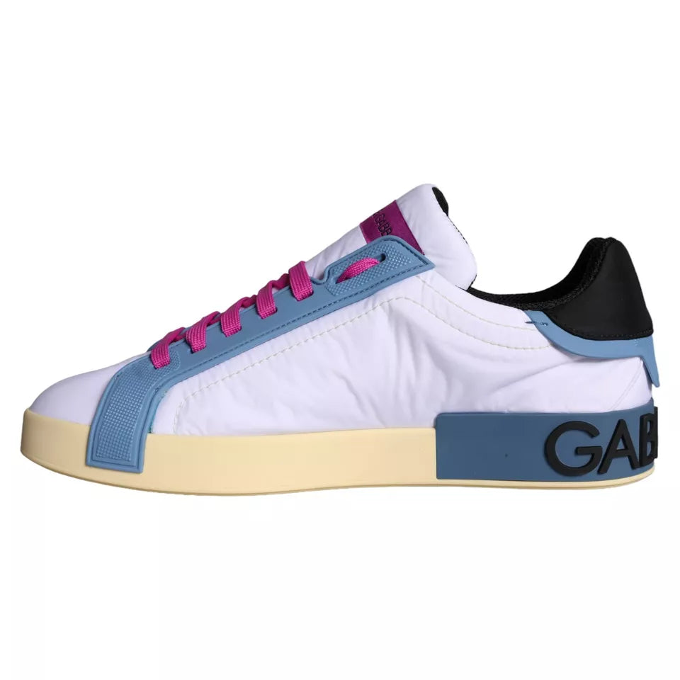 Dolce & Gabbana Multicolor Leather Low Top Sneakers Men Shoes