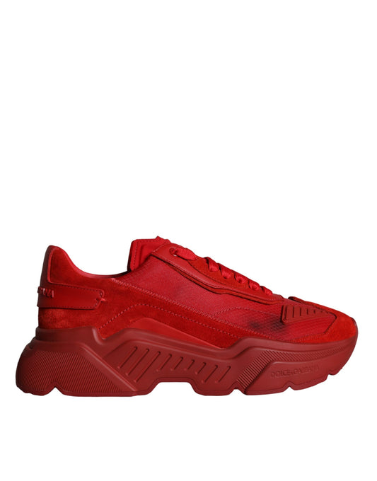 Dolce & Gabbana Red Leather Daymaster Low Top Sneakers Shoes