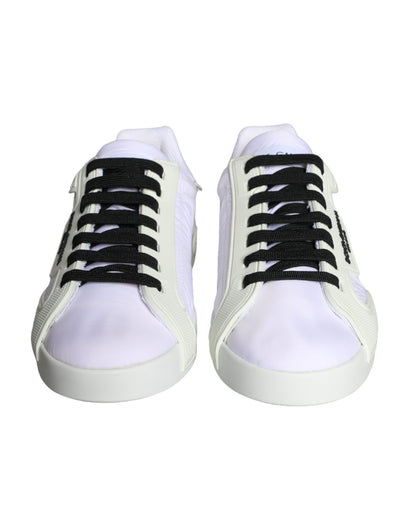 Dolce & Gabbana White Portofino Logo Low Top Trainers Sneakers Shoes