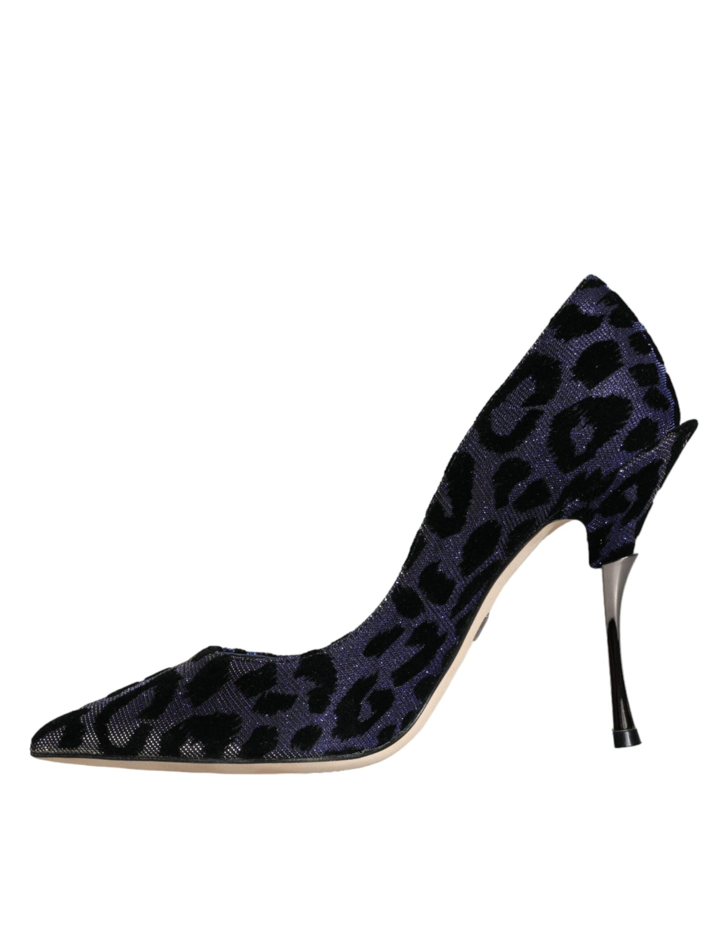 Dark Blue Leopard Lurex Heels Pumps Shoes