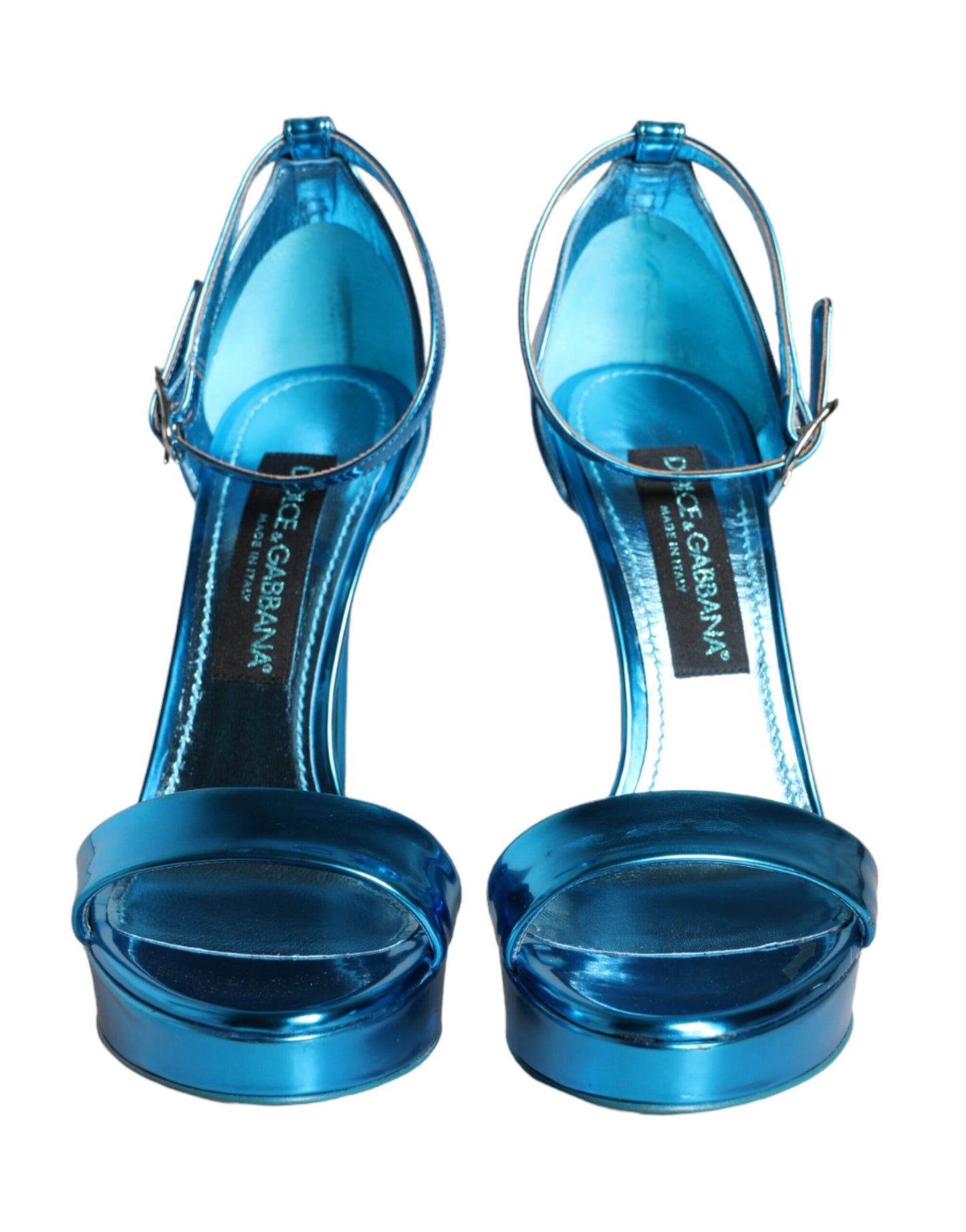 Metallic Blue Leather Keira Sandals Shoes