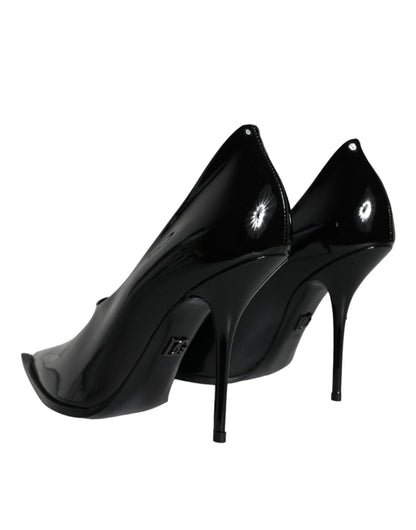 Black Patent Leather High Heels Pumps Shoes