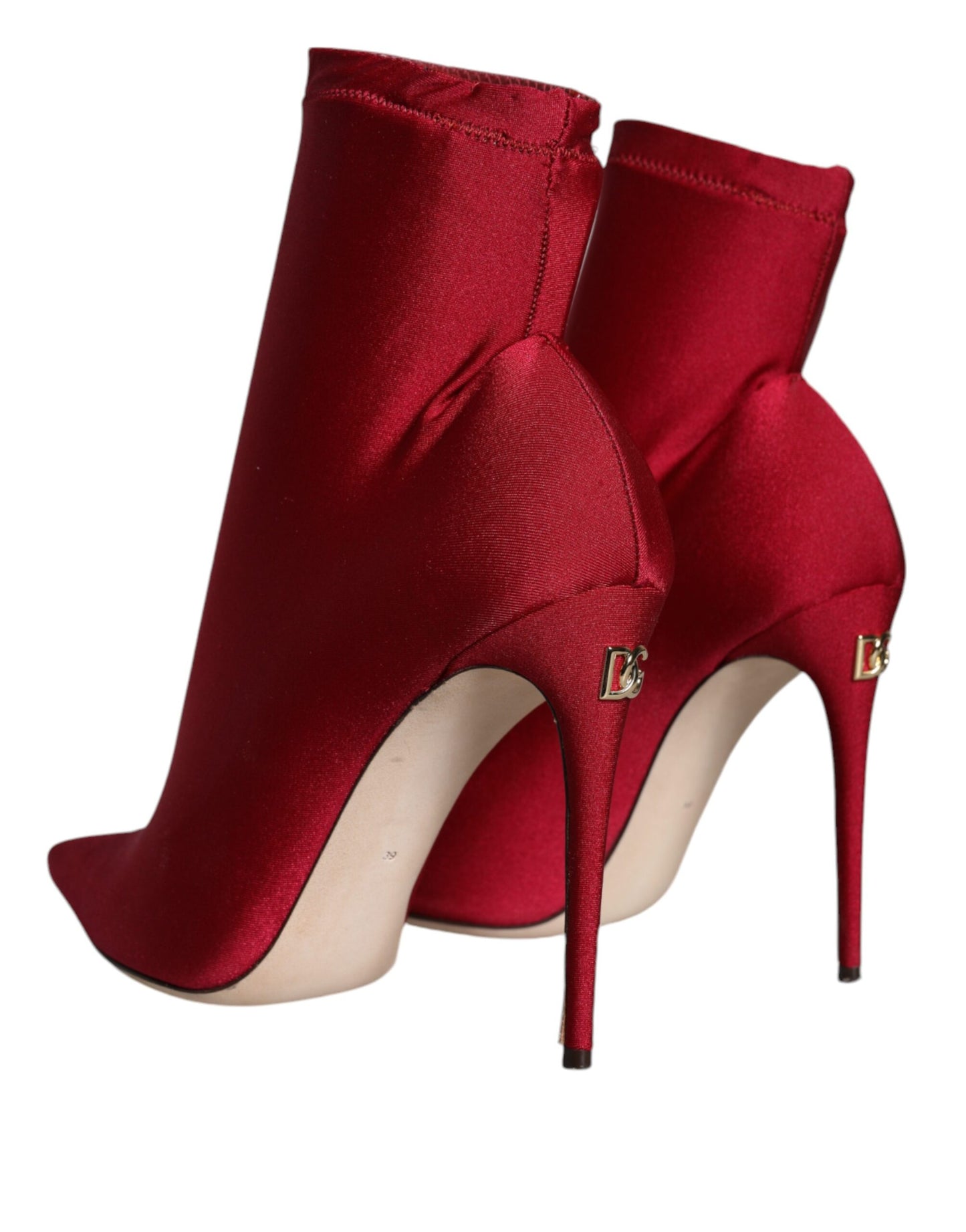 Cherry Red Stretch Stilettos Ankle Boot Shoes