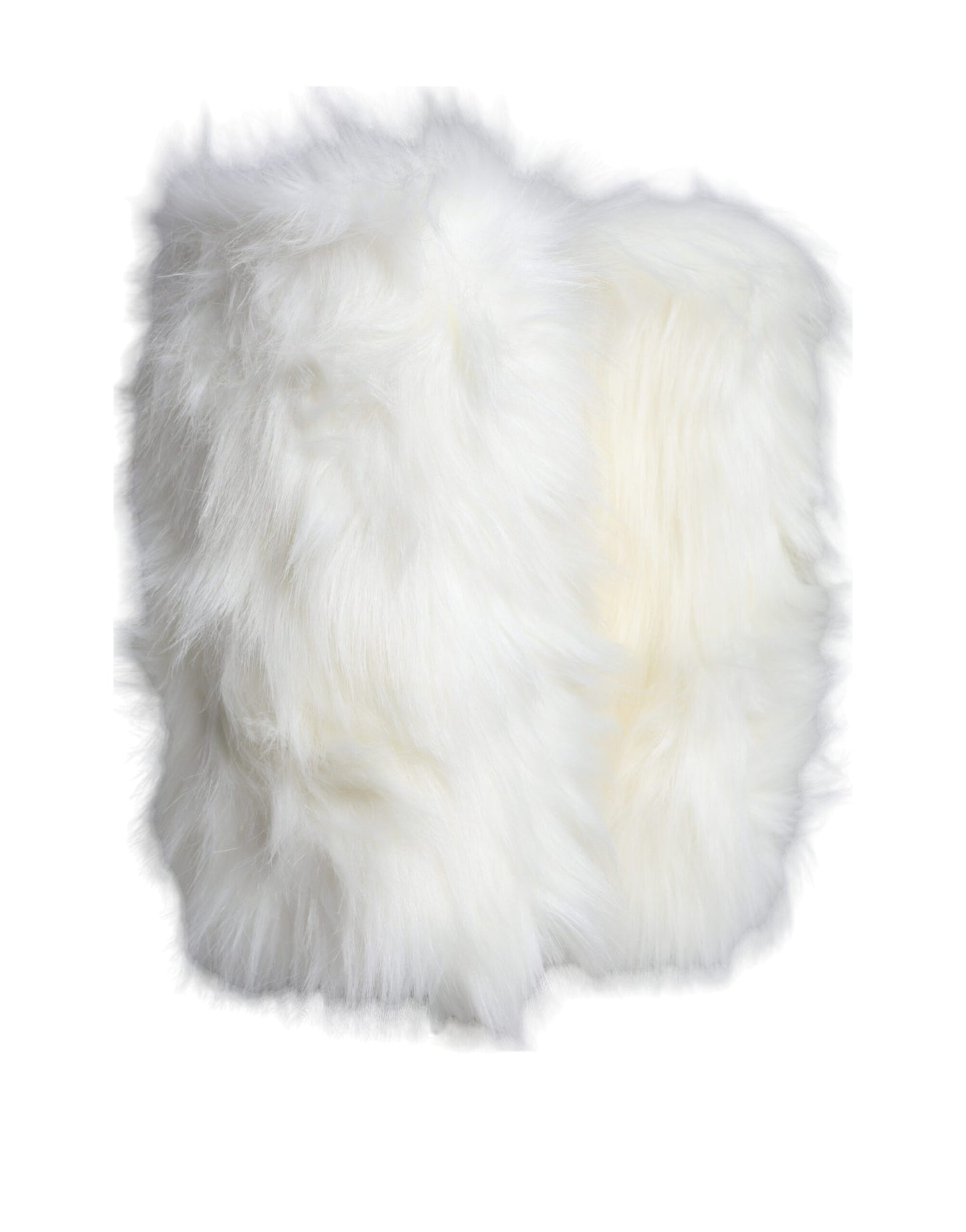 White Fur Leather Heels Mid Calf Boots Shoes