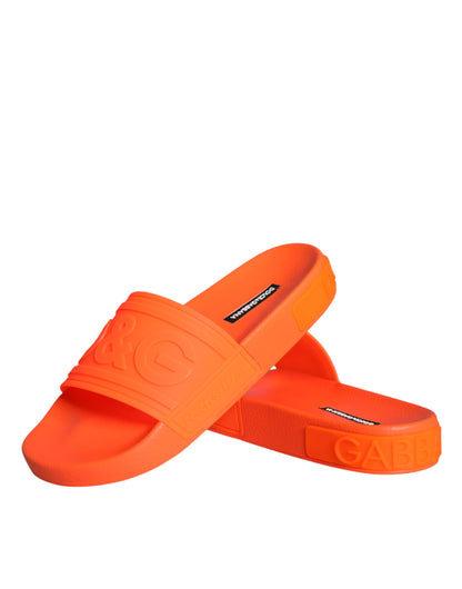 Orange Rubber Slides Sandals Beachwear Shoes