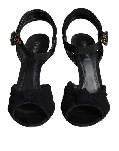 Dolce & Gabbana Black KEIRA Heels Ankle Strap Sandals Shoes