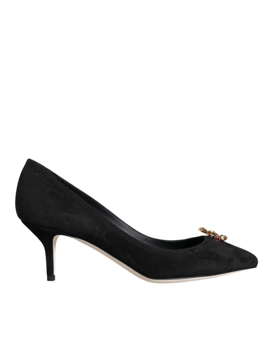 Black Amore Suede Bellucci Heels Pumps Shoes