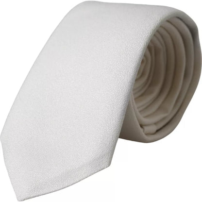 Dolce & Gabbana White Silk Classic Adjustable Men Tie