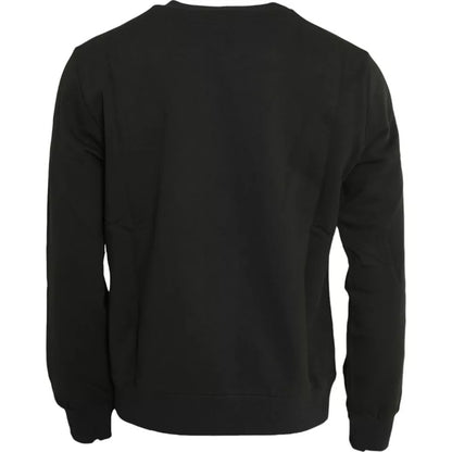 Dolce & Gabbana Gray Logo Cotton Crew Neck Pullover Sweater