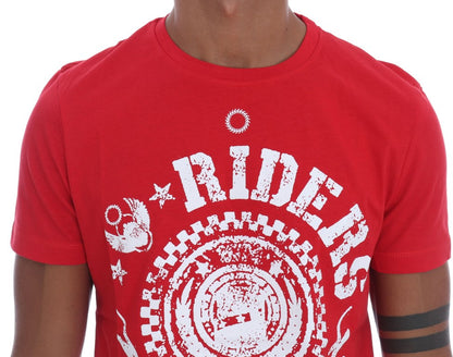 T-shirt girocollo RIDERS in cotone rosso