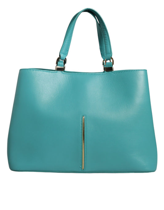 Patrizia Pepe Green Leather Women Shopping Tote Top Handle Bag