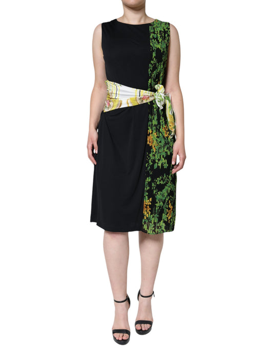 Roberto Cavalli Multicolor Floral Sheath Knee Length Dress