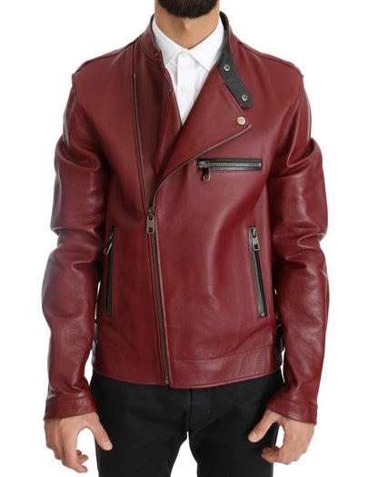 Rote Hirschlederjacke