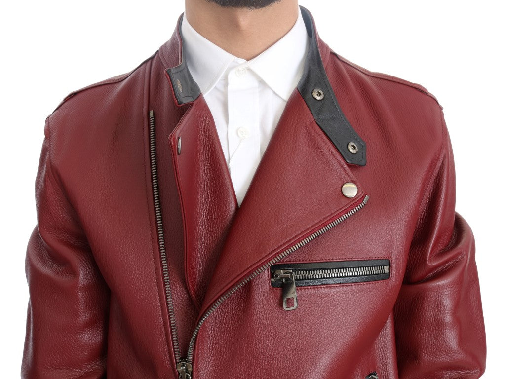 Rote Hirschlederjacke