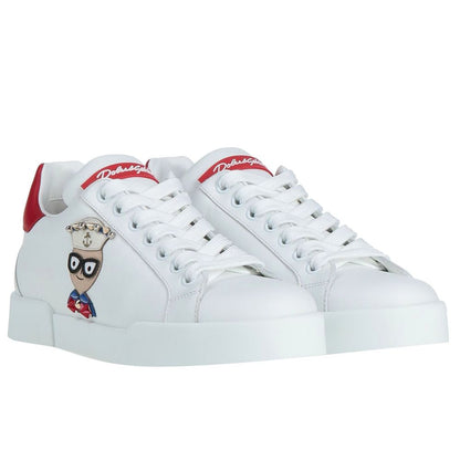 Dolce & Gabbana White Leather Di Calfskin Sneaker