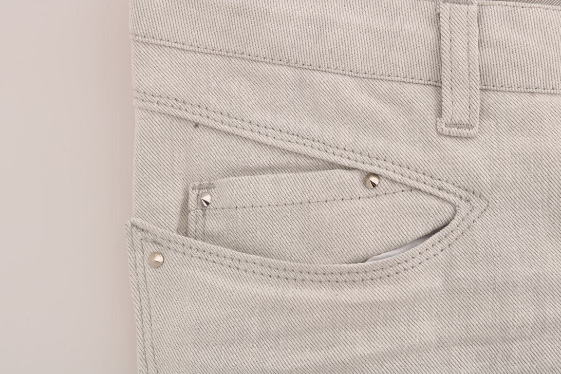 Weiße Slim-Jeans aus Baumwollstretch