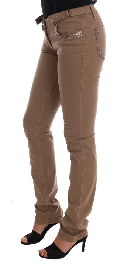 Jeans slim fit in cotone elasticizzato beige