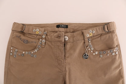 Jeans slim fit in cotone elasticizzato beige